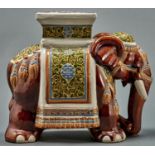 A South East Asian glazed pottery garden seat in the form of an elephant, modern, 42cm h Generally