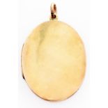 An Edwardian gold locket, c1910, quite plain, marked 15ct, 12g Good condition for age