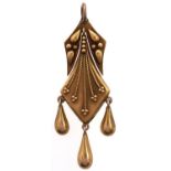 A Victorian gold pendant, c1870, adapted from an earring, 2.3g Light wear