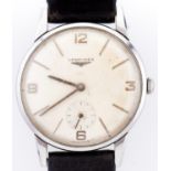 A Longines stainless steel wristwatch, 35mm Working but with signs of wear from age and use