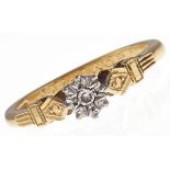 A diamond solitaire ring, in gold marked 18ct GOLD, 3.2g, size M Good condition