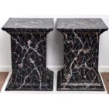 A pair of faux marble pedestals, 20th c, of painted wood, 73cm h; 55 x 55cm Good condition with only