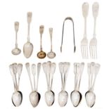 Miscellaneous Victorian and other silver teaspoons and small flatware, various makers and dates,