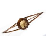 A citrine bangle, c1900, in gold wirework, 10.4g Good condition