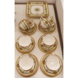 A Royal Worcester Empire pattern tea service, 1929, the service including pair of square plates,