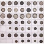 Silver Coins. Miscellaneous, including United Kingdom shilling, sixpence and threepence, George