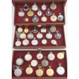 A collection of decorative antique style watches, in three drawer cabinet (approximately 40) In