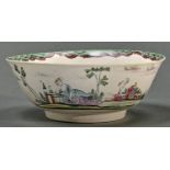 A Staffordshire saltglazed white stoneware bowl, c1755-60, finely potted with gently everted rim and