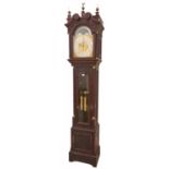 A Victorian carved mahogany eight day longcase clock, c1900, the breakarched gilt brass dial