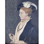 Sophie Louise Munns (Fl. early 20th c) after William Scrots - Portrait of King Edward VI, signed and