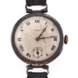 A Rolex silver wristwatch, 15 jewel movement, wire lugs, 32mm, import marked Glasgow 1923 Signs of