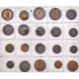 Twenty various British base metal trade tokens, 19th c