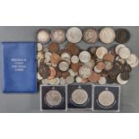 Miscellaneous silver coins, Crown 1821, 1892 and 1935, France five francs 1873 and miscellaneous