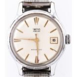 A Smiths stainless steel wristwatch, 34mm Working but with signs of wear from age and use