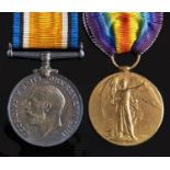 WWI pair, British War Medal and Victory Medal 97623 Gnr A E Beard RA