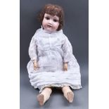 An Armand Marseille bisque headed composition character doll, early 20th c, 53cm, impressed marks