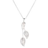 A diamond pendant, in 18ct white gold on 18ct white gold necklet, 6g (2) Good condition