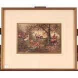 John Carlisle (Fl. 1866-1916) - Fox Hunting, signed and dated 1871, watercolour, 15.5 x 23cm Good