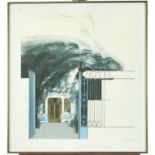 Bryan Organ (1935 - ) - Hotel Timeo, 1975, lithograph, signed by the artist in pencil and numbered