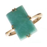 An amazonite ring, in gold marked 9ct, 2.3g, size M Good condition