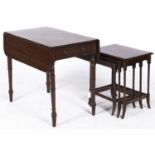 A mahogany nest of tables and a Victorian Pembroke table, the latter 94cm Both with old knocks and