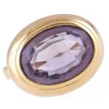 An amethyst ring, in gold marked Hiroko and 14k, 7.8g, size M Scratches from wear