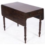 An early Victorian mahogany Pembroke table on turned legs, 109cm l