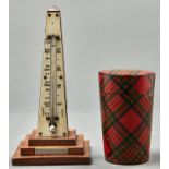 Parliament Interest. A desk thermometer in the form of an obelisk, made of oak from the Painted
