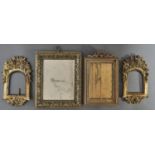 Two and a pair of Edwardian and late 19th c brass photograph or miniature frames, 21 x 18mm and
