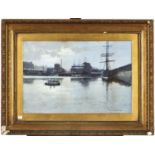 Thomas Carleton Grant RBA (1858-1930) - Liverpool Docks, signed and dated 1888, watercolour, 40 x