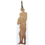 A gold silhouette pendant in the form of a couple, marked 9ct, 3.2g Good condition