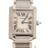 A Cartier stainless steel quartz wristwatch, ref 2384/846395cd, 20 x 24mm, maker's bracelet and