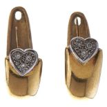 A pair of Portuguese diamond earrings, in gold, control mark for 18ct gold, 8.2g A few light wear