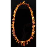 An amber necklace, 119g