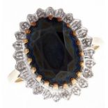 A sapphire ring, in 9ct gold, 5.2g, size P½ Good condition