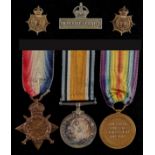 World War One, Group of Three, 1914-15 Star, British War Medal and Victory Medal S-448 Pte A F