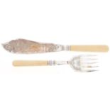 A pair of Victorian silver fish servers, bone hafted, by Lee & Wigfull Limited, Sheffield 1899 and