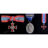 Royal Red Cross, GVR, Second Class and Overseas Nursing Association Silver Cape badge and two