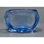A Whitefriars sapphire blue glass lobed bowl, designed by James Hogan, 1940-1946, pre 1956, 15.5cm h