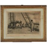 L J Steele after Sir William Quiller Orchardson RA - Napoleon on board HMS Bellerophon July 23rd