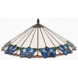 A Tiffany style glass light shade, 20th c, 49cm diam Good condition