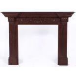 A carved mahogany chimneypiece, in Victorian style, 20th c, 161cm l Good condition but for a few