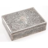 A silver cigarette box, 20th c, 11.5cm l, marked SILVER, 8ozs 5wdts Good condition