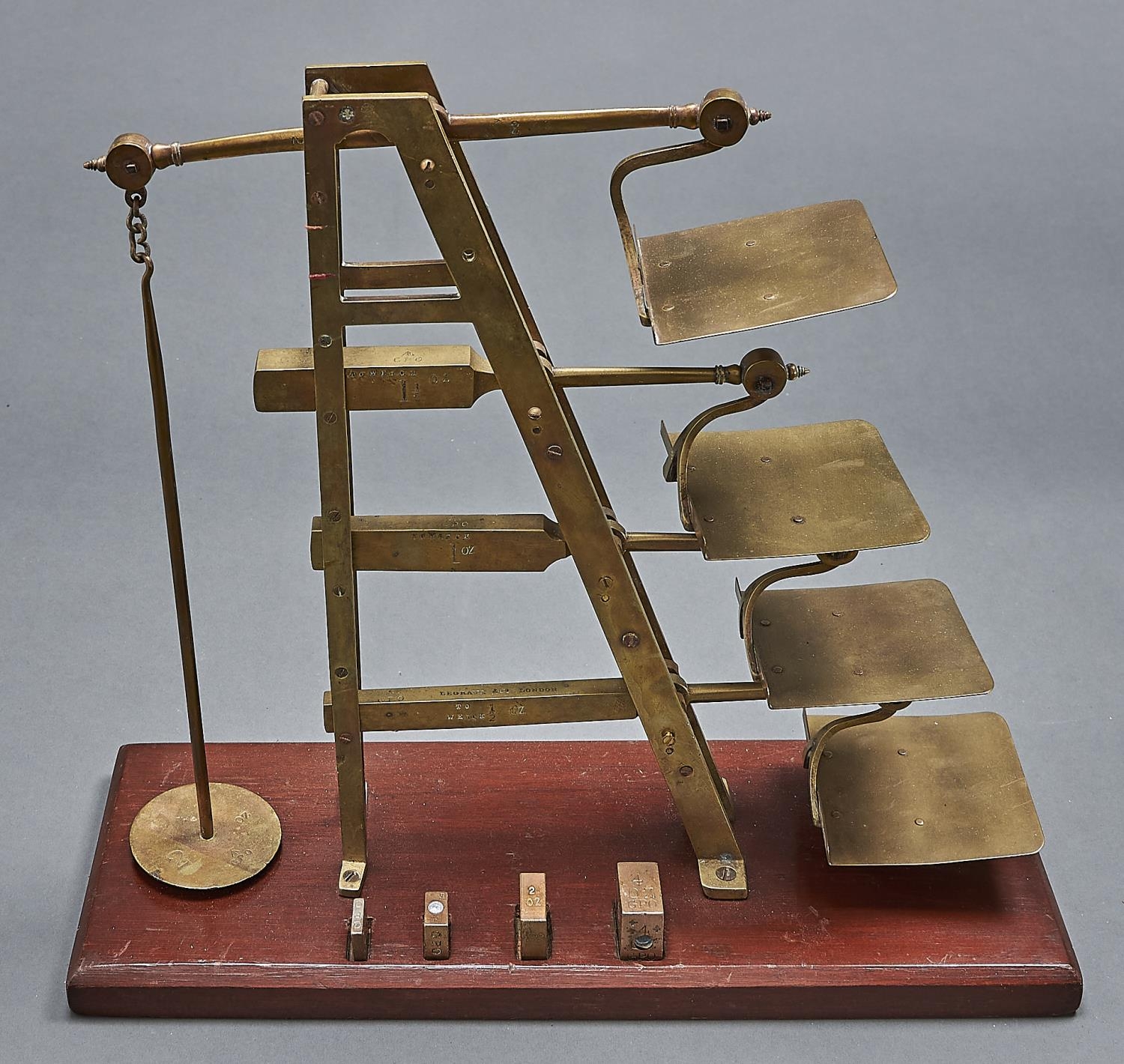 A brass ladder scale, DeGrave & Co London for the General Post Office, late 19th / early 20th c,