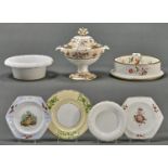 A group of Spode Flower Embossed bone china dessert ware, early 19th c, to include two hexagonal