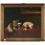 19th c follower of Sir Edwin Henry Landseer RA (1802-1873) - The Cavalier's Pets, oil on canvas,