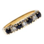 A sapphire and diamond ring, in 18ct gold, 2.2g, size J Good condition