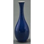 A Sevres powder blue ground earthenware vase, early 20th c, of baluster form, 24.5cm h, green