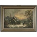 Attributed to Charles Leaver (1824-1888) - A Winter Scene, oil on canvas, 29 x 44.5cm Some