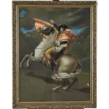 After Jacques-Louis David - Napoleon Crossing The Alps, pastel on several sheets joined, 88 x 66.5cm